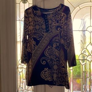 Tunic Top, Burgundy Black tan